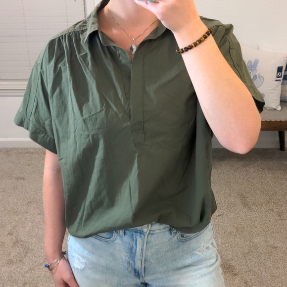 Universal Thread Tops - Universal Thread 100% cotton olive xl / yellow large collared tops used bundle